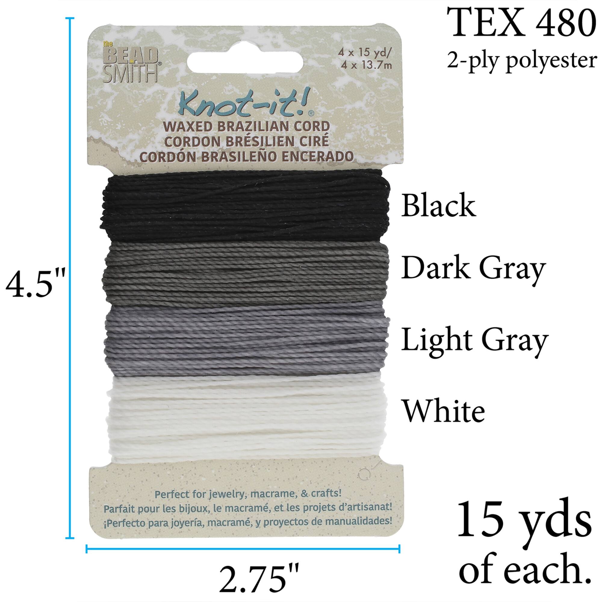 Beadsmith® Knot-it!™ Day & Night Waxed Brazilian Cord